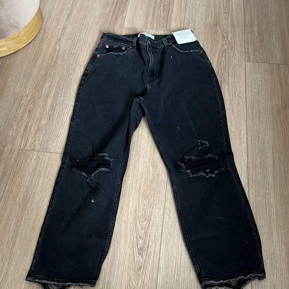 NWOT Abercrombie and Fitch Ankle Straight Ultra High Rise Curve Love